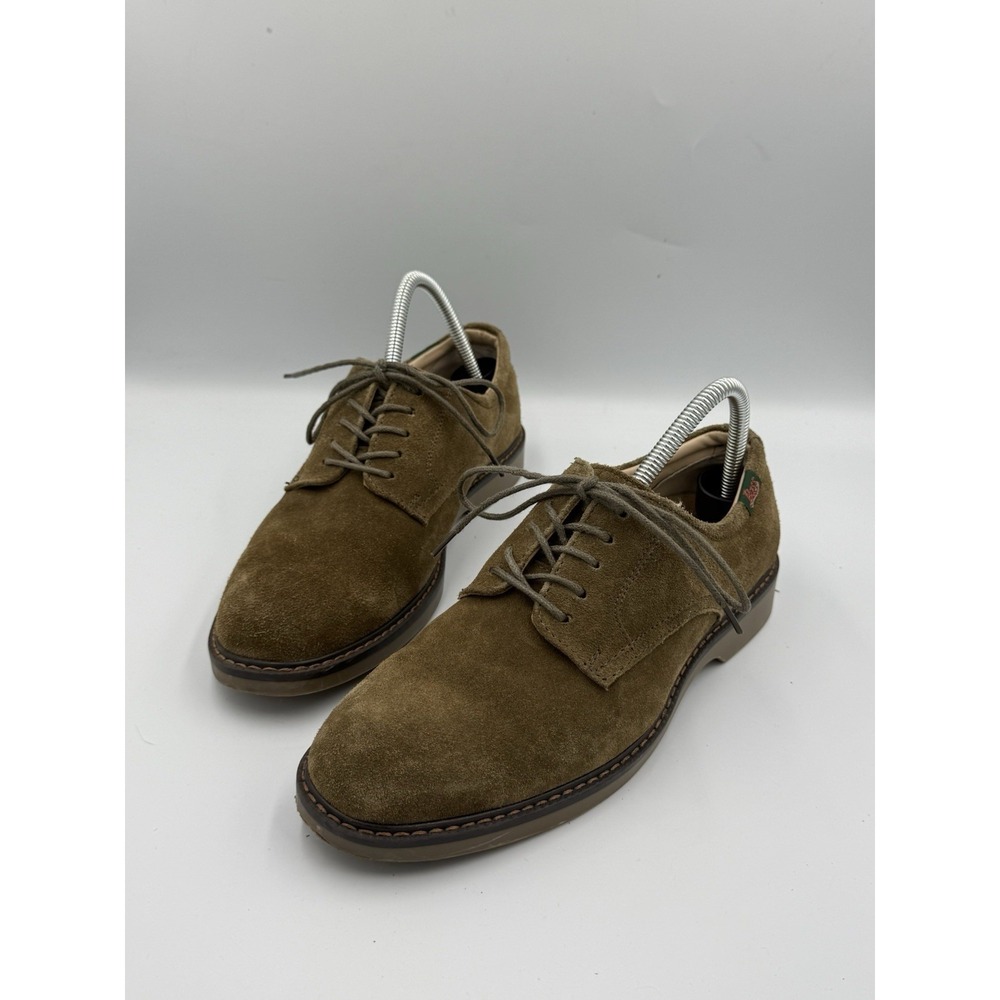 GH Bass Pasadena Suede Shoes Men's 7M Olive Brown Leather Lace Up Oxford Derbies